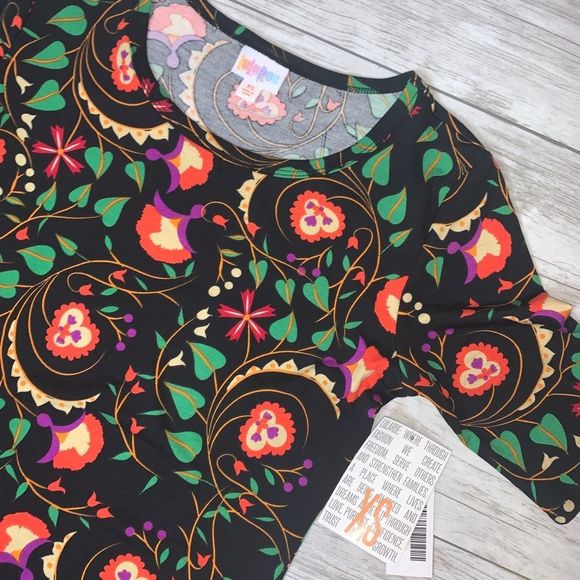 LuLaRoe Black Floral Julia XS NWT - Picture 2 of 2